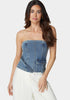 Zipper And Cargo Detail Denim Top_108094_Medium Blue Wash_01