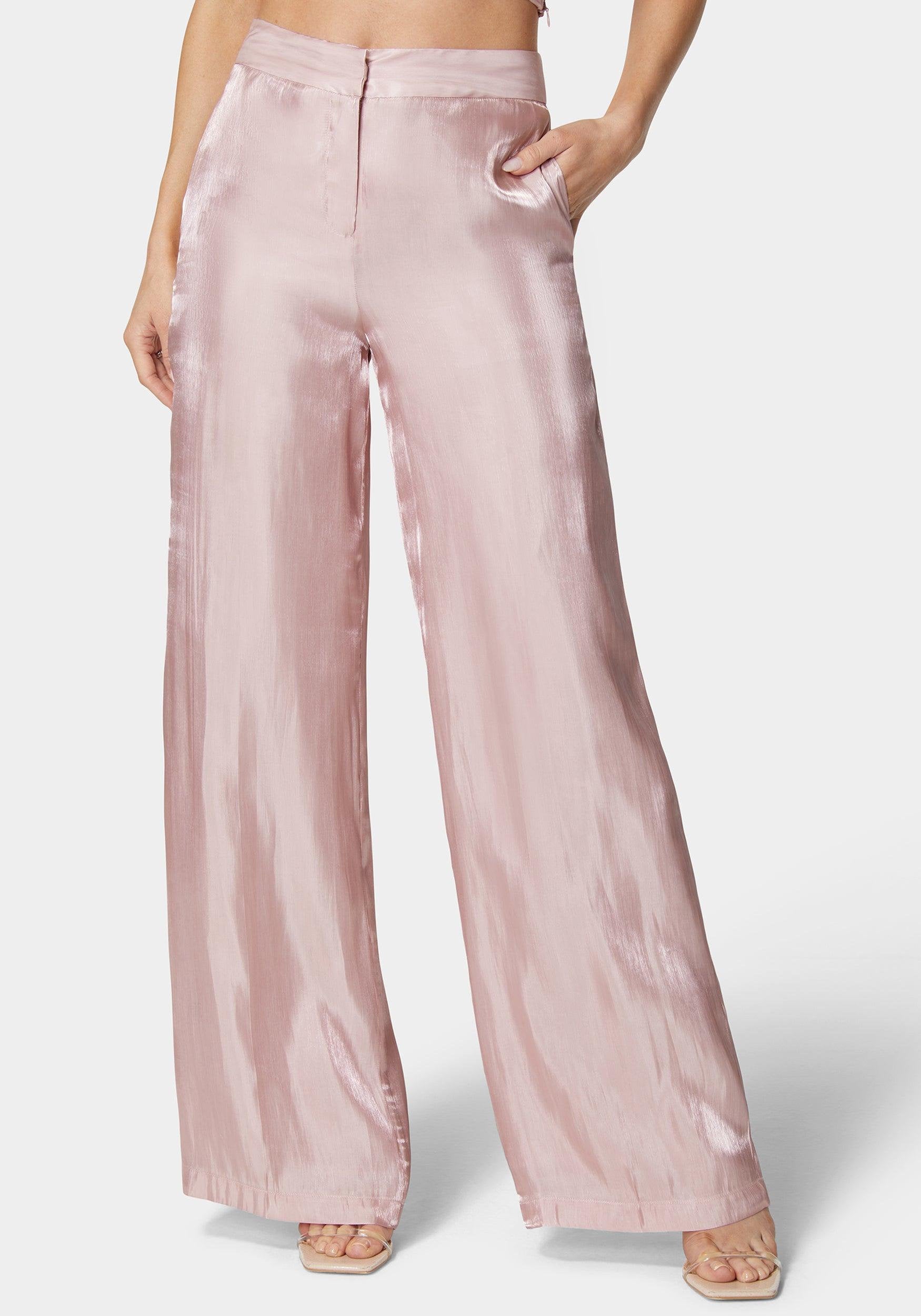 Iridescent Satin High Waist Palazzo Leg Pants_108212_Rose Champagne_02