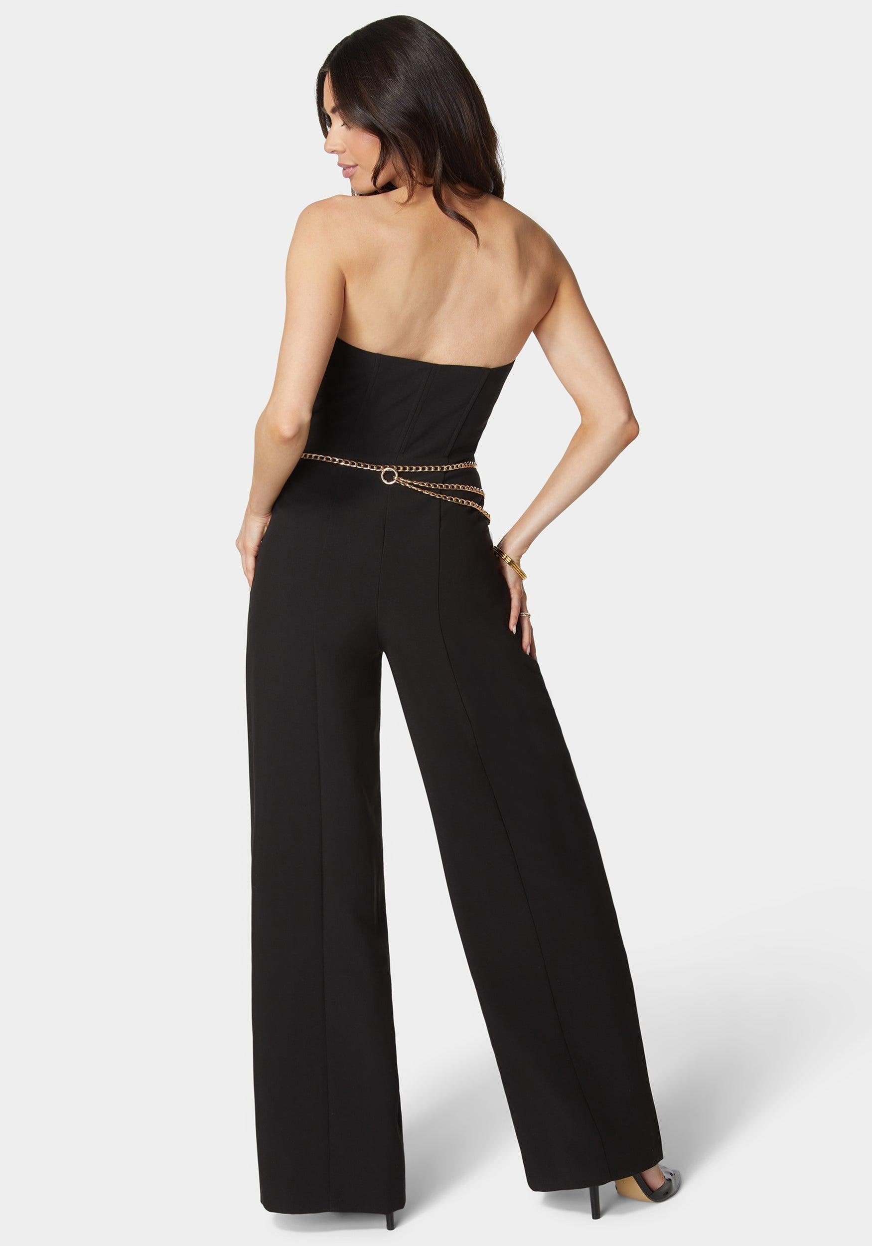 Scoop Neck Belted Palazzo Leg Jumpsuit_108223_Black_03