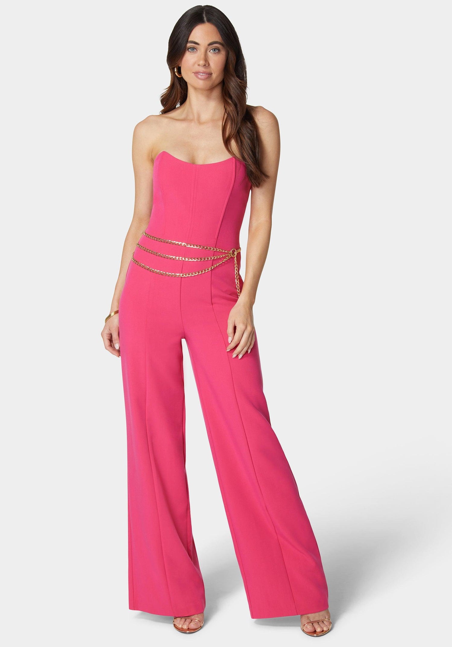 Scoop Neck Belted Palazzo Leg Jumpsuit_108223_Cabaret_01