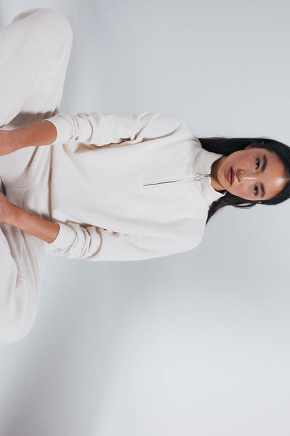 Springfield_Beige_High Neck Sweatshirt with Zip Fastening_1082902_50_02