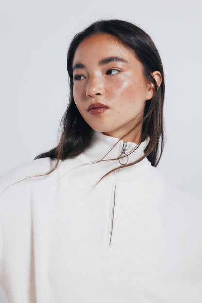 Springfield_Beige_High Neck Sweatshirt with Zip Fastening_1082902_50_03