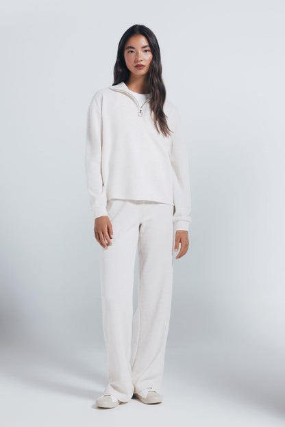 Springfield_Beige_High Neck Sweatshirt with Zip Fastening_1082902_50_04