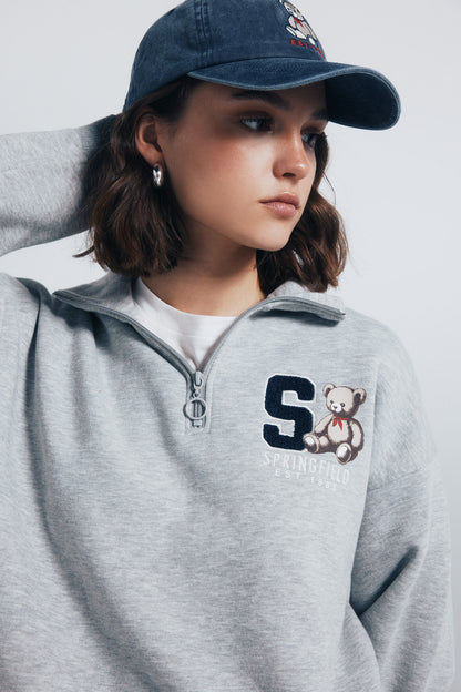 Springfield_Grey_"Springfield" Bear Sweatshirt_1082903_45_02