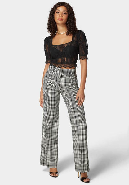 High Waist Belted Novelty Wide Leg Pant_01