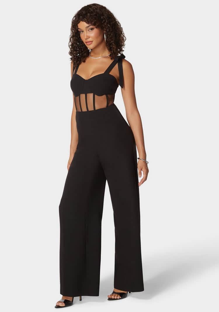 Self Tie Strap Corset Wide Leg Jumpsuit_02