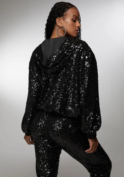 Bebe X Ciara Sequin Hoodie Jacket_108457_BLACK_03