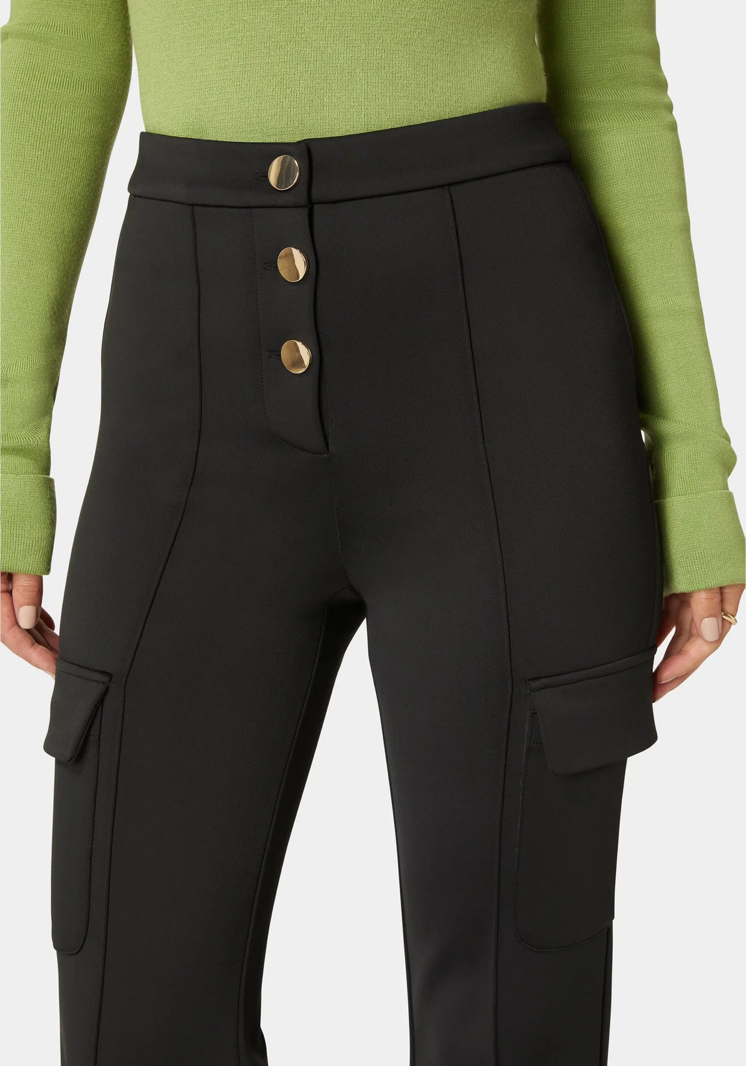 High Waist Straight Leg Patch Pocket Knit Pant_108487_BLACK_04