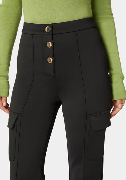 High Waist Straight Leg Patch Pocket Knit Pant_108487_BLACK_04