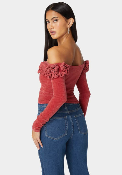 Off Shoulder Ruffle Detail Sweater_03