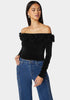 Off Shoulder Ruffle Detail Sweater_01