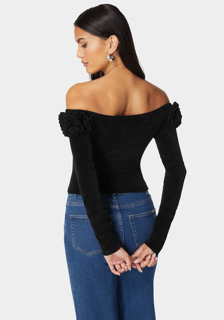 Off Shoulder Ruffle Detail Sweater_03