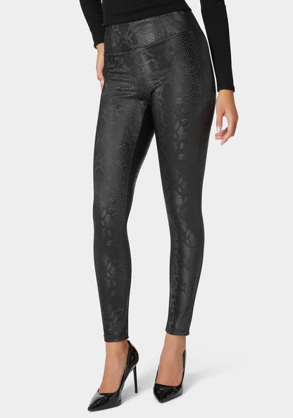 High Waist Embossed Vegan Leather Legging_01