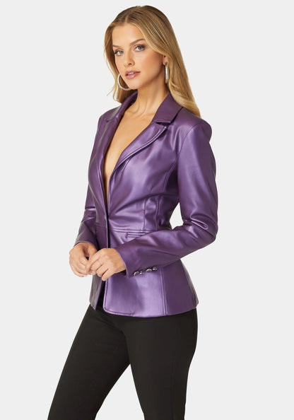 Tailored Metallic Vegan Leather Blazer_108538_IMPERIAL PURPLE_02