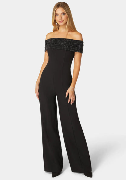 Studded Off Shoulder Palazzo Jumpsuit_108556_BLACK_01