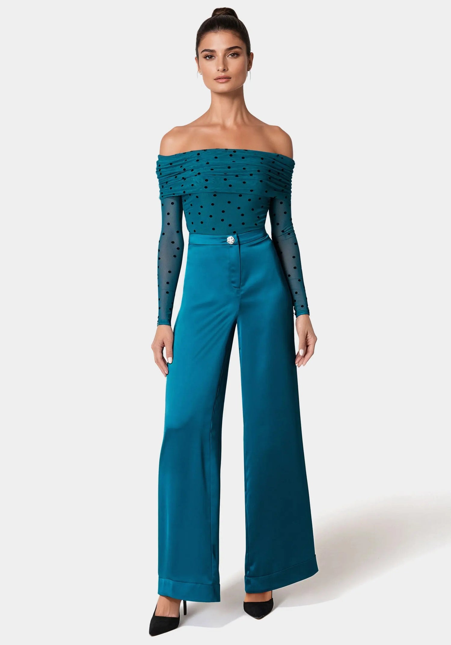 High Waist Satin Wide Leg Pant_108582_DEEP LAGOON_01