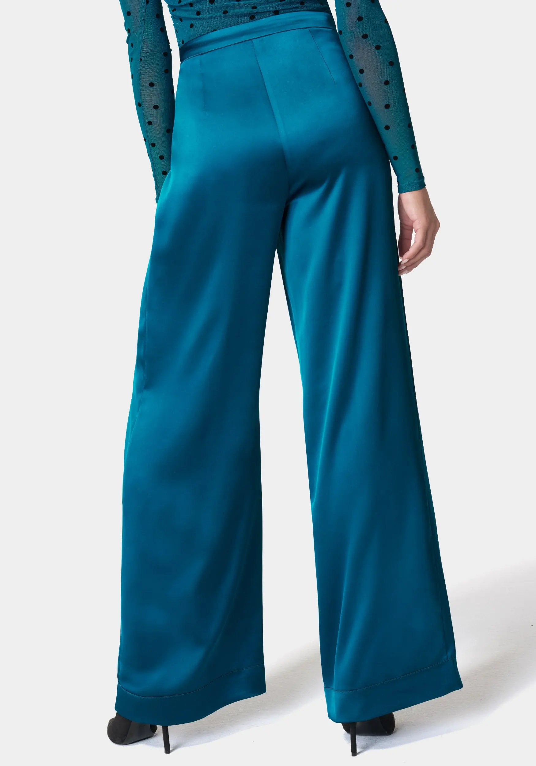 High Waist Satin Wide Leg Pant_108582_DEEP LAGOON_03