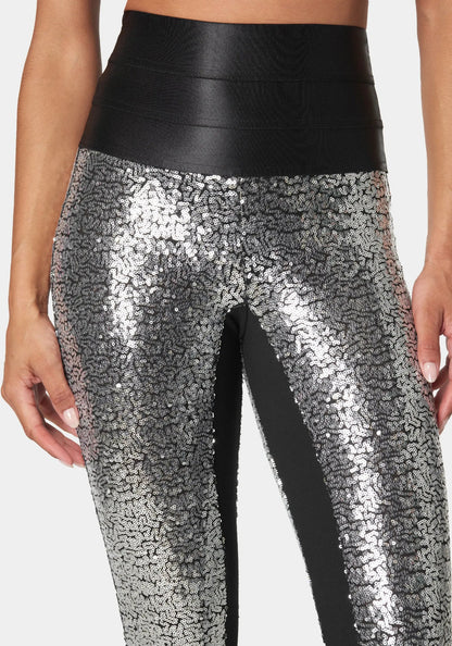 Satin Elastic Waistband Sequin Legging_108596_SILVER_04