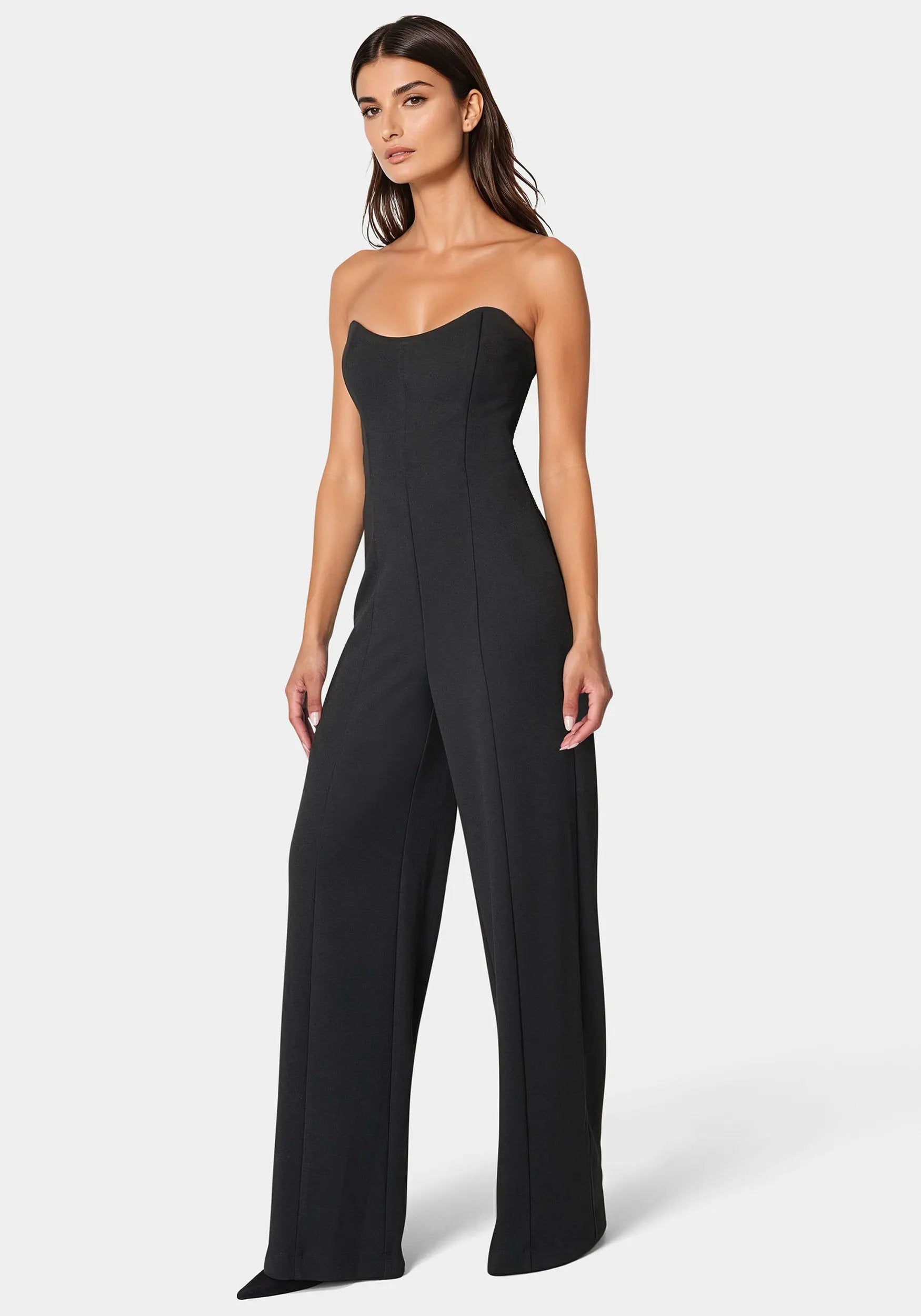 Palazzo Leg Jumpsuit with Studded Pearl Top_108601_BLACK_02