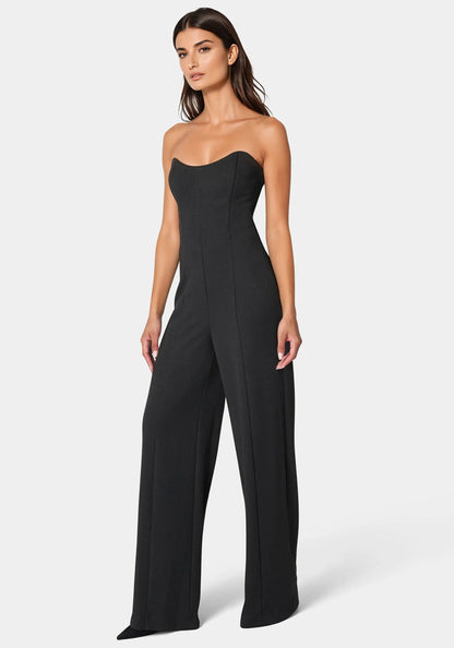 Palazzo Leg Jumpsuit with Studded Pearl Top_108601_BLACK_02