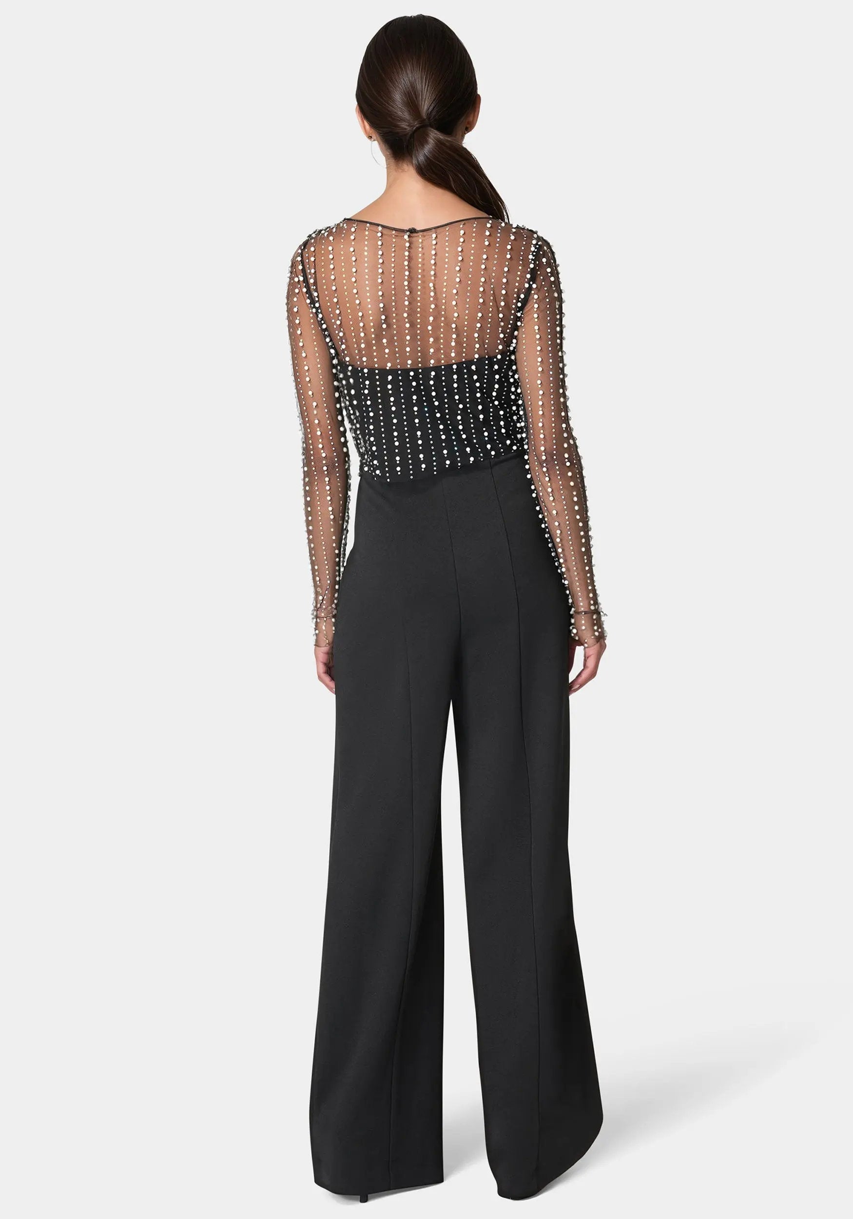 Palazzo Leg Jumpsuit with Studded Pearl Top_108601_BLACK_03