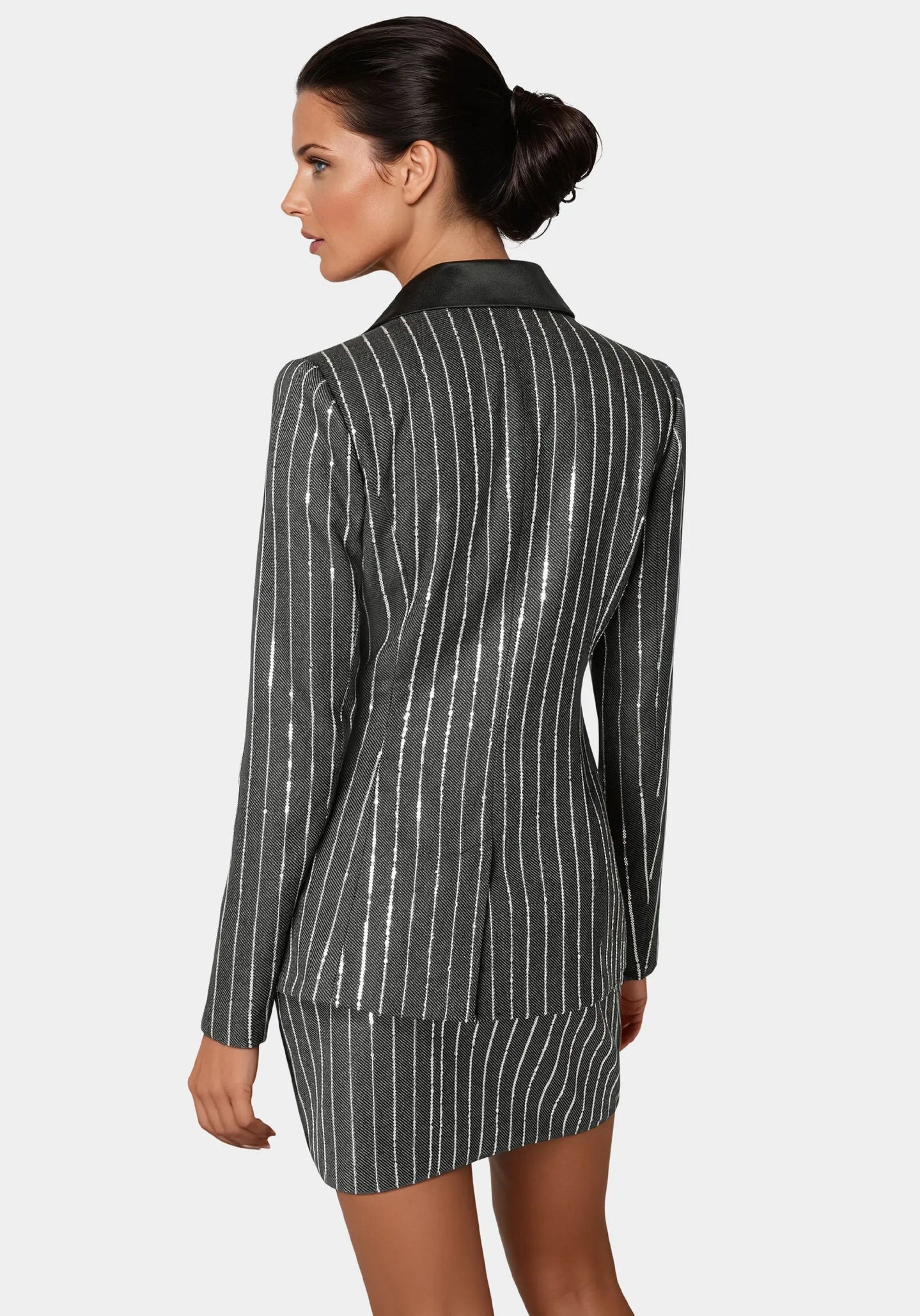 Stripe Sequins Double Breasted Blazer_108655_CHARCOAL GREY_03