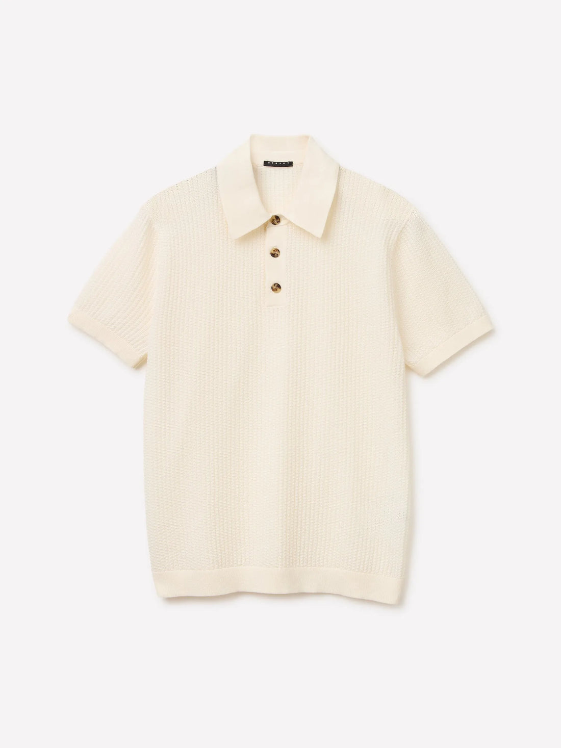 Sisley Creamy white Men Regular Fit Knitted Polo Shirt SKU: 10C1S300V_0Q2 Image 01