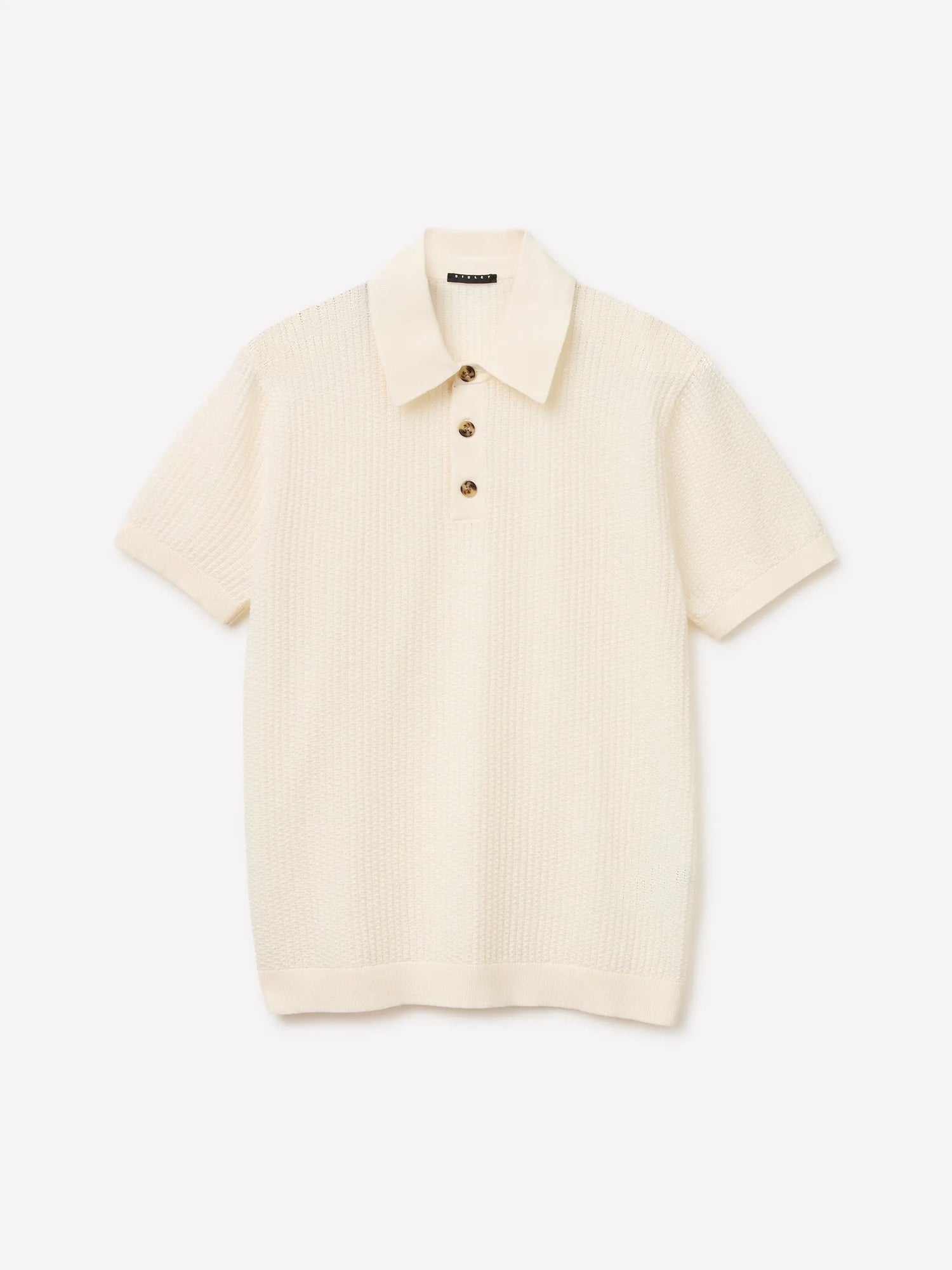 Sisley Creamy white Men Regular Fit Knitted Polo Shirt SKU: 10C1S300V_0Q2 Image 01