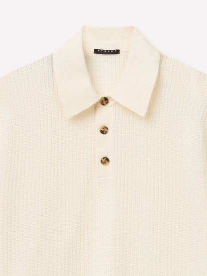 Sisley Creamy white Men Regular Fit Knitted Polo Shirt SKU: 10C1S300V_0Q2 Image 03