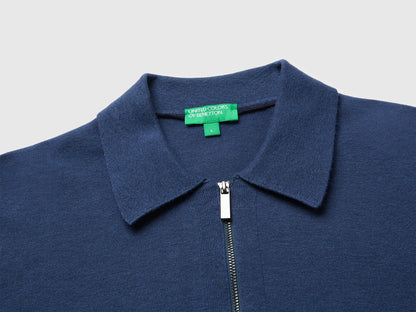 Benetton Blue Men Viscose Blend Sweater SKU: 110XU301L_355 Image 03