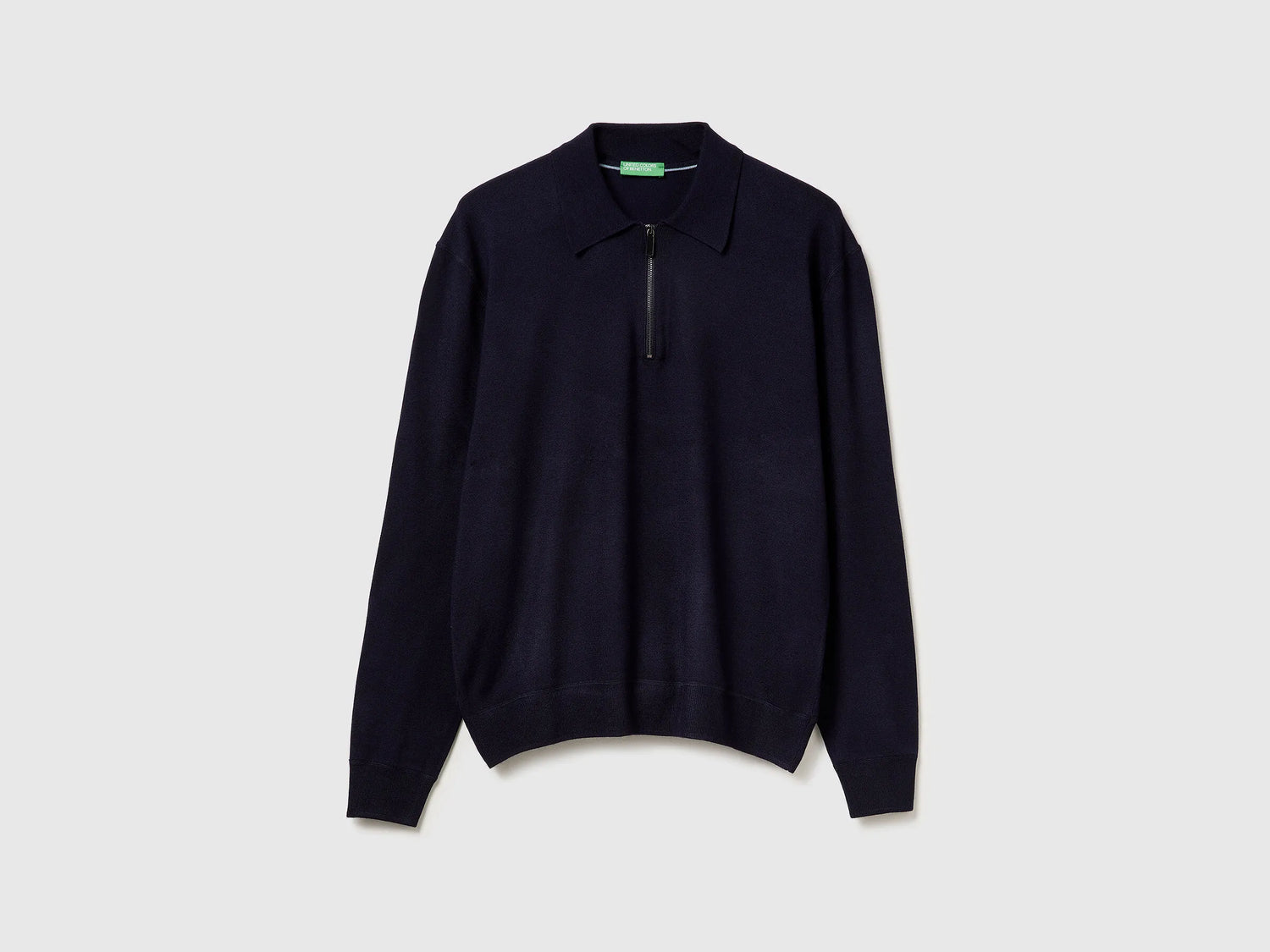 Benetton_Dark Blue_Knit Polo in Viscose Blend_110XU301L_3C1_01