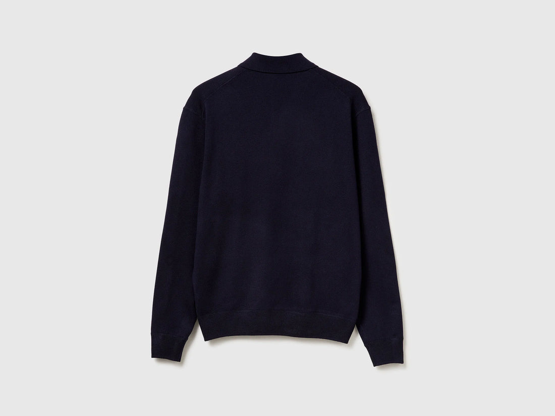 Benetton_Dark Blue_Knit Polo in Viscose Blend_110XU301L_3C1_02