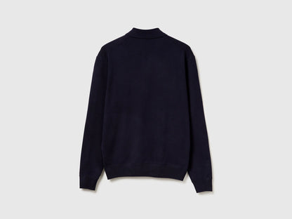 Benetton_Dark Blue_Knit Polo in Viscose Blend_110XU301L_3C1_02