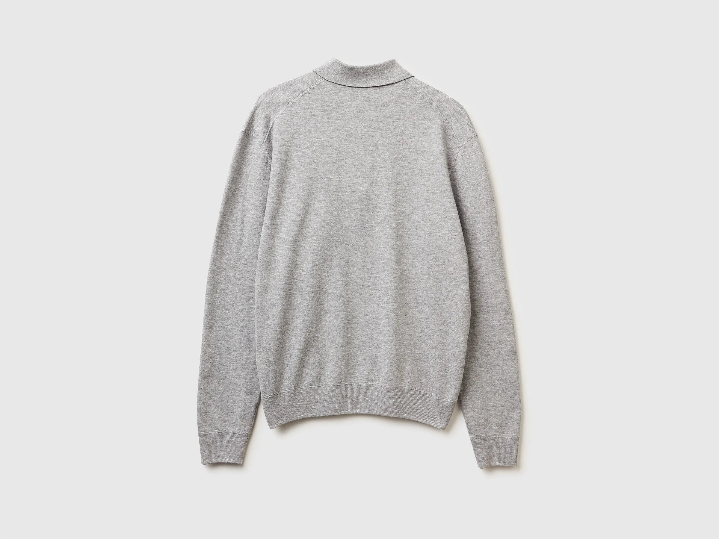 Benetton_Light Gray_Knit Polo in Viscose Blend_110XU301L_501_02