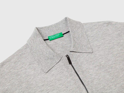 Benetton_Light Gray_Knit Polo in Viscose Blend_110XU301L_501_03