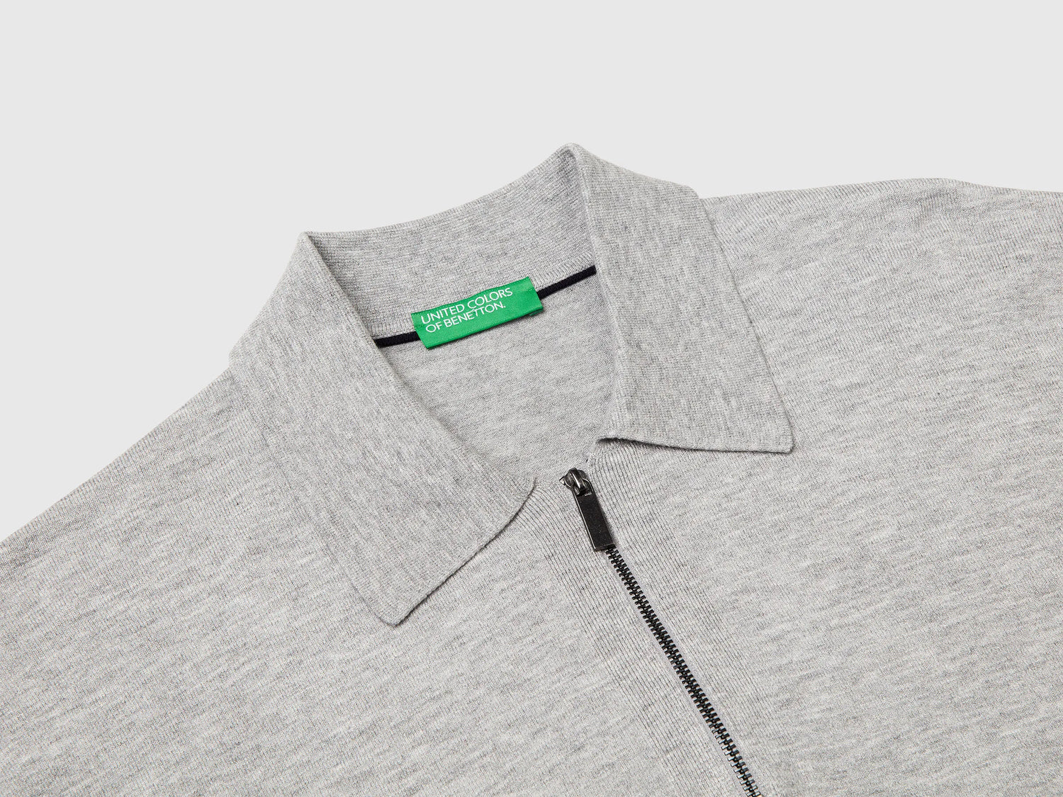 Benetton_Light Gray_Knit Polo in Viscose Blend_110XU301L_501_07