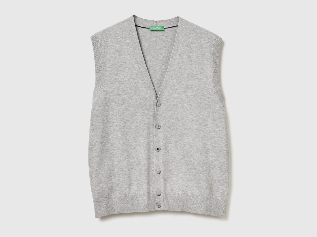 Benetton_Light Gray_Knit Vest in Viscose Blend_110XU401G_501_01