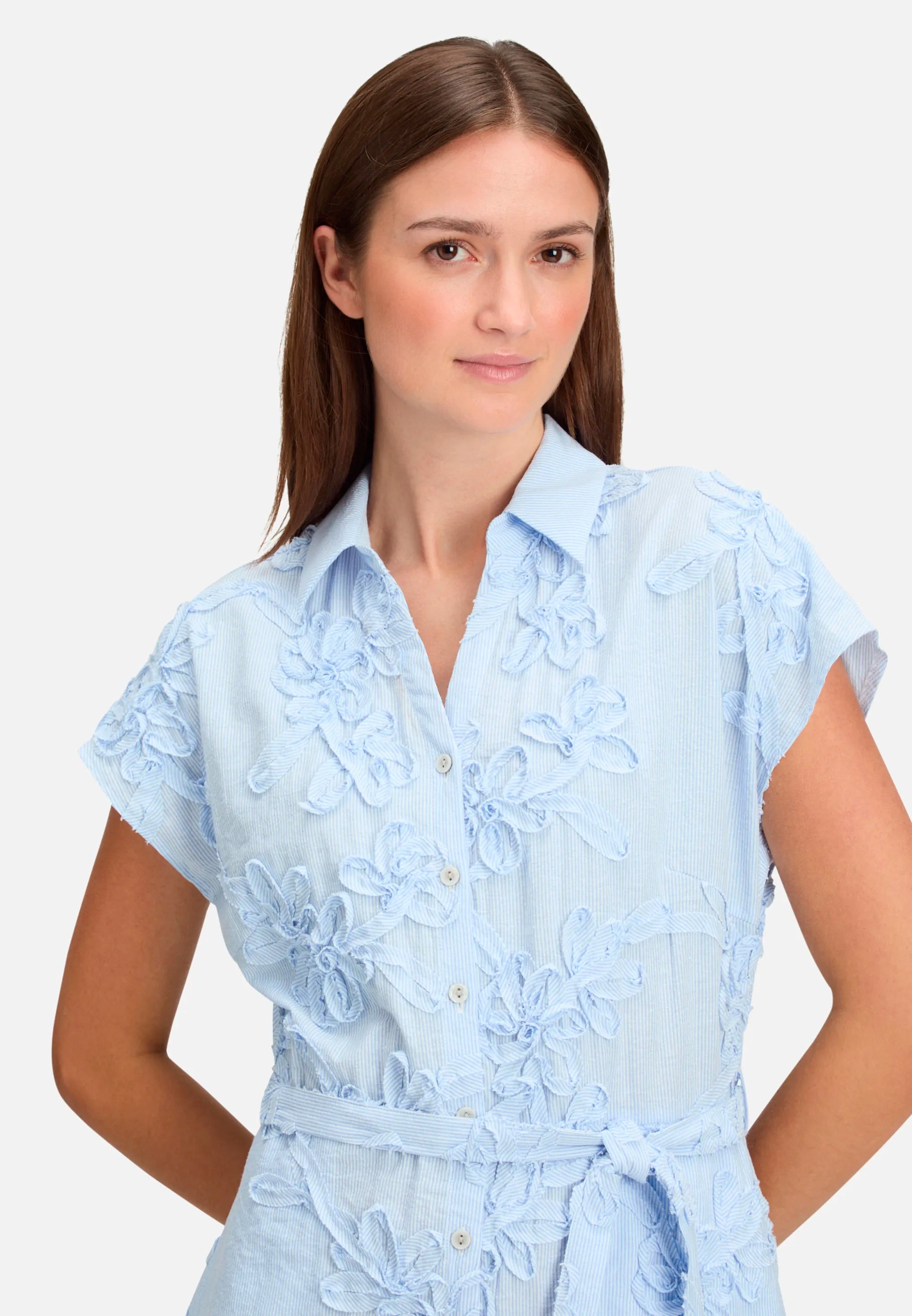 Betty Barclay White/Light Blue Women Summer Dress with Embroidery SKU: 1134-3367_1886 Image 04