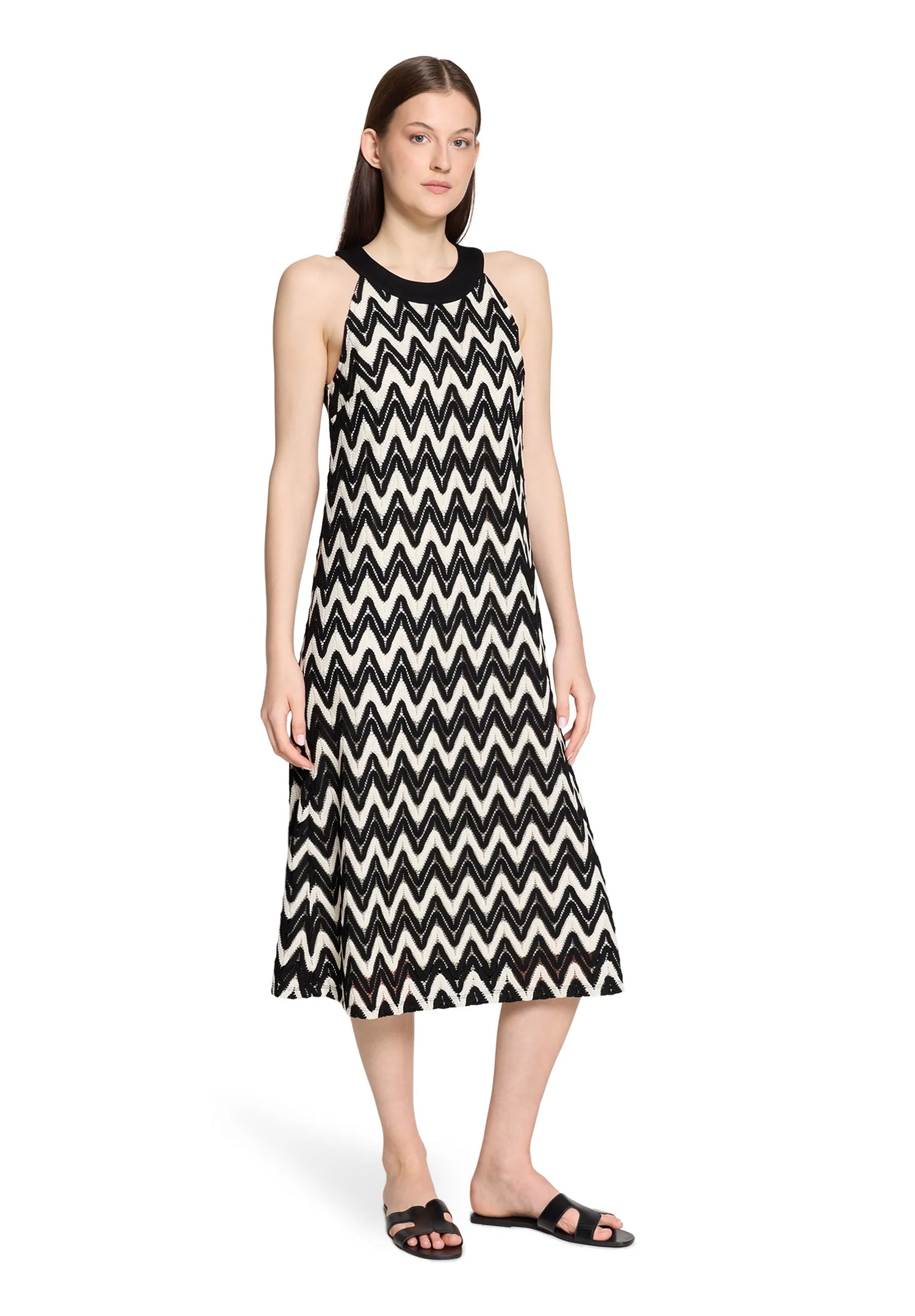 Betty Barclay Black/Cream Women Dress Long without Sleeve SKU: 1135-3376_9812 Image 02