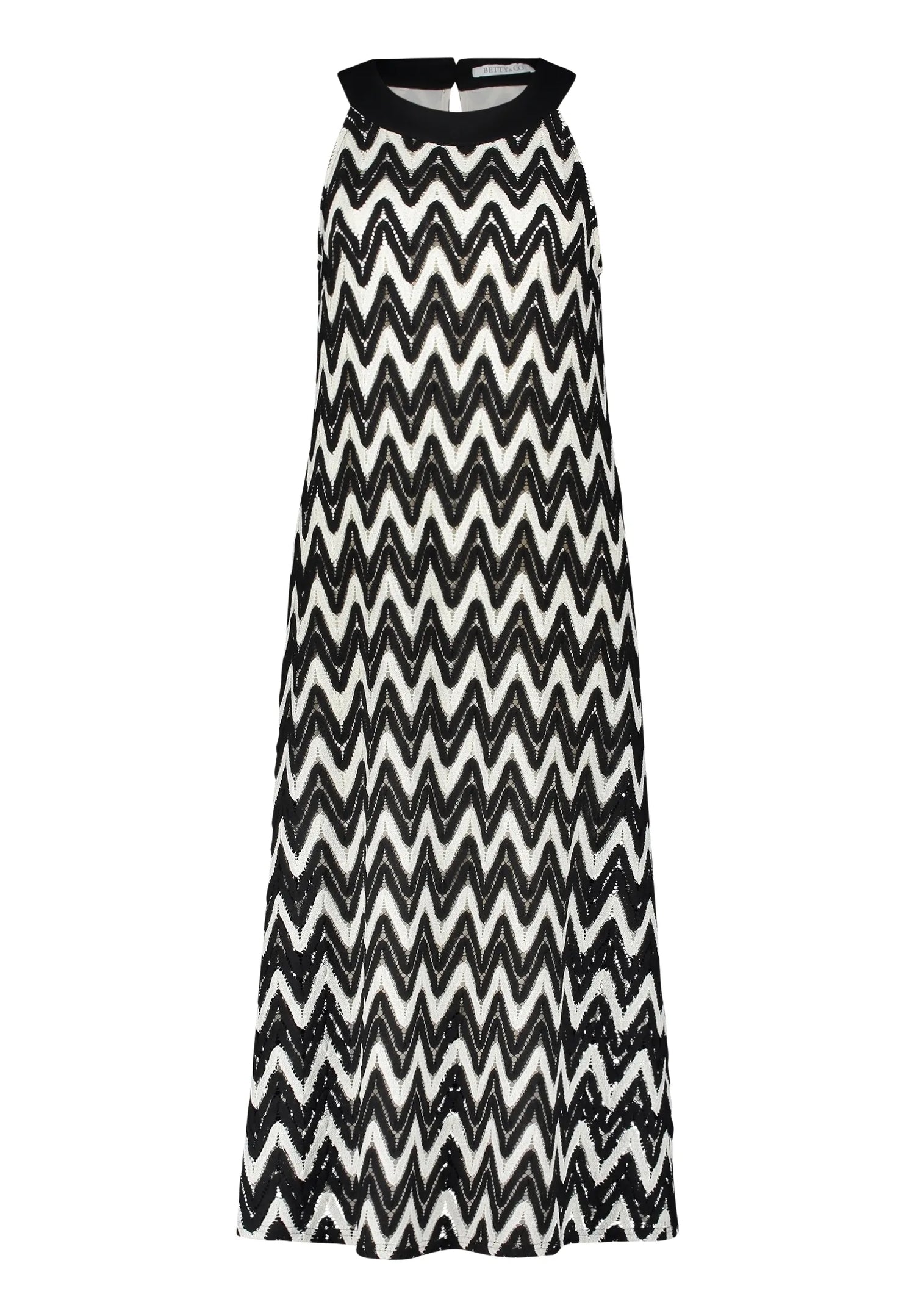 Betty Barclay Black/Cream Women Dress Long without Sleeve SKU: 1135-3376_9812 Image 04