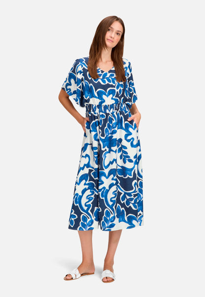 Betty Barclay Cream/Dark Blue Women Summer Dress with Floral Print SKU: 1137-3369_1883 Image 02