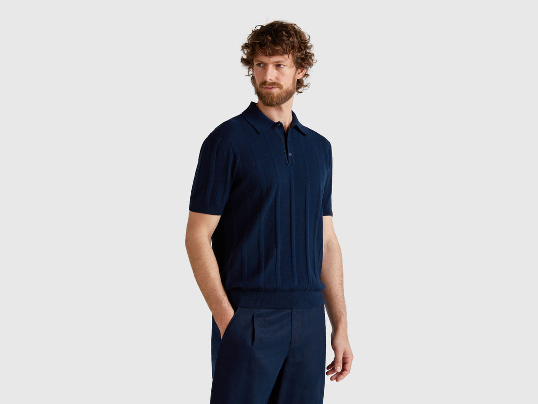 Benetton_Knit Polo in Linen Blend_115GK301G_016_01