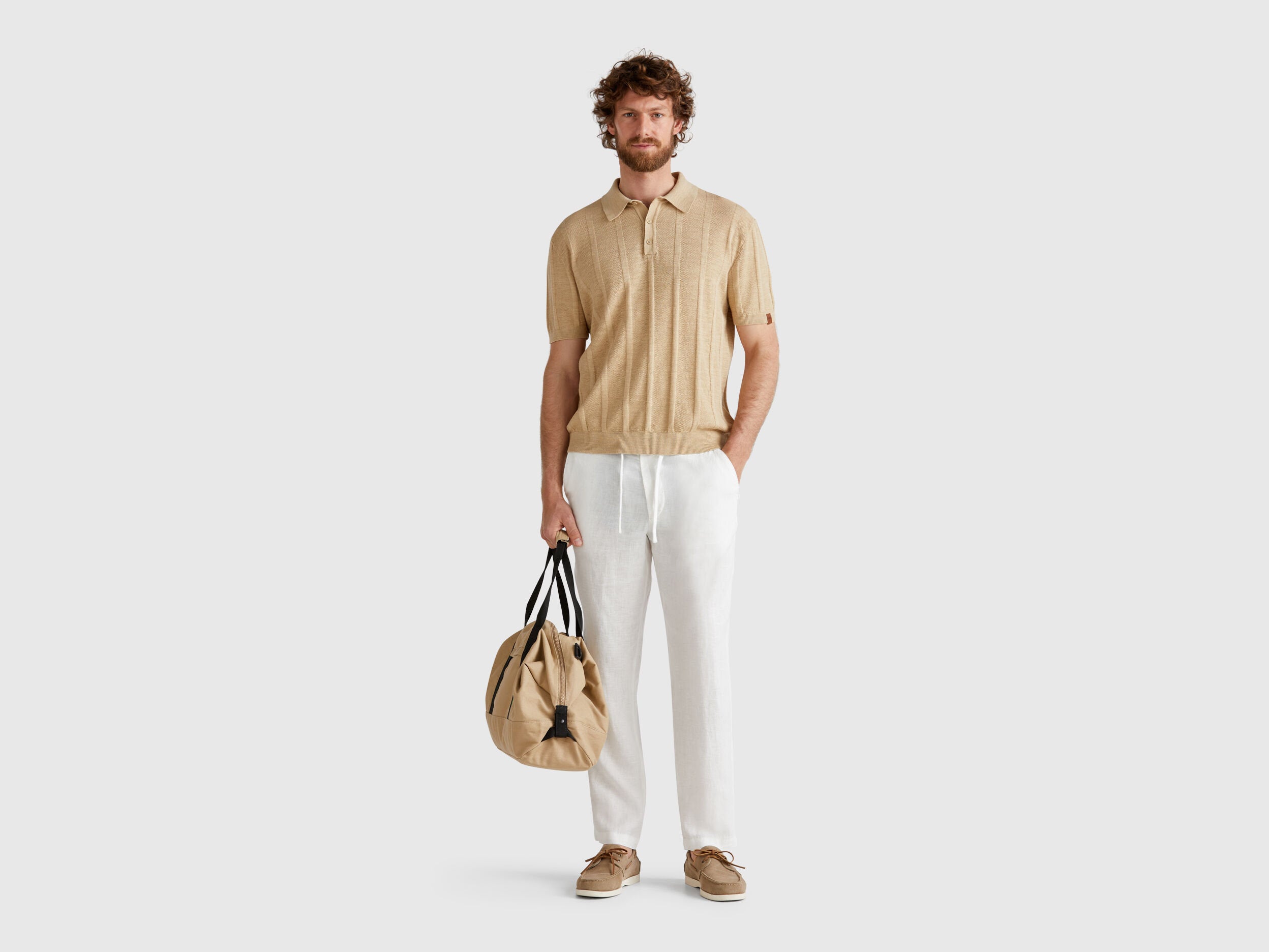 Benetton_Knit Polo in Linen Blend_115GK301G_393_03