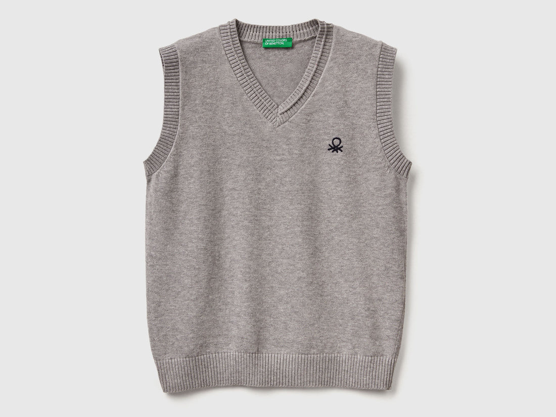 Benetton_Light Gray_Knit Vest_120YC400O_501_01