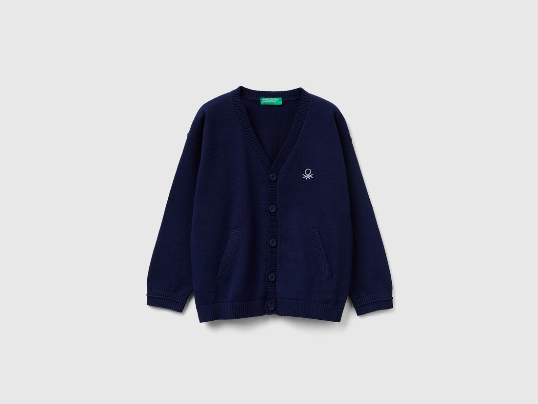 Benetton_Dark Blue_V-Neck Cardigan_120YG600G_252_01