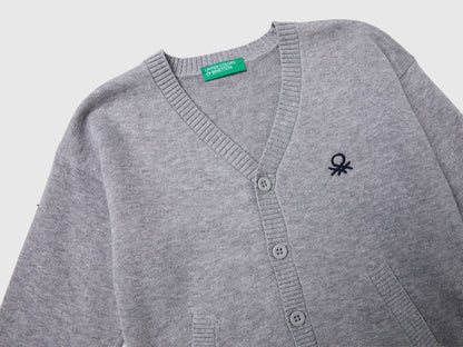 Benetton_Light Gray_V-Neck Cardigan_120YG600G_501_03