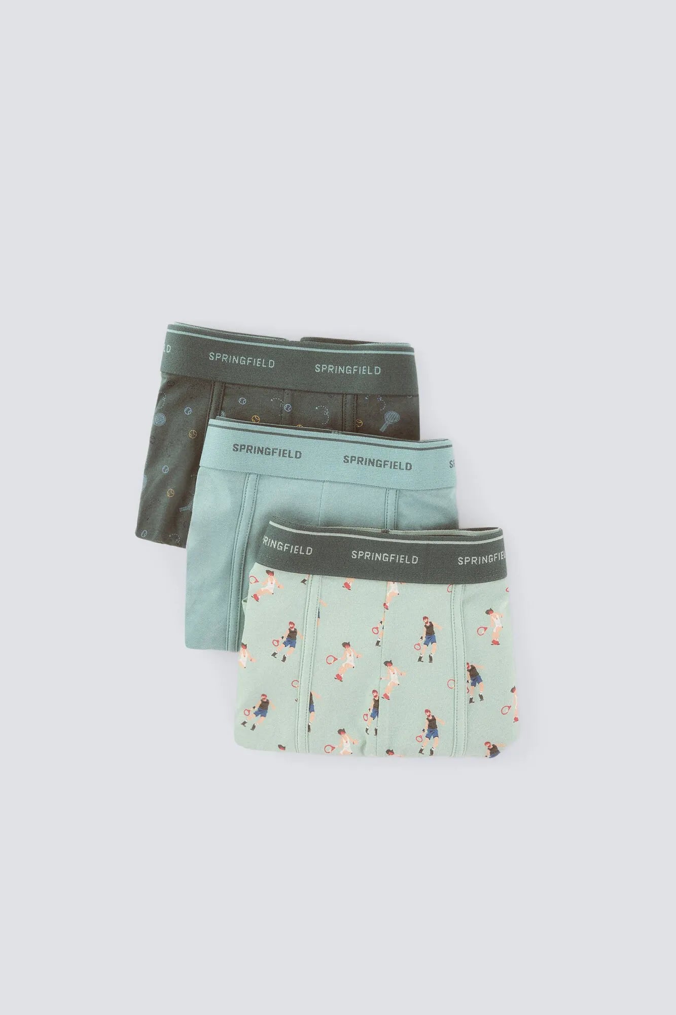 Springfield Green Men 3-Pack of Tennis Boxers SKU: 1253356_22 Image 02