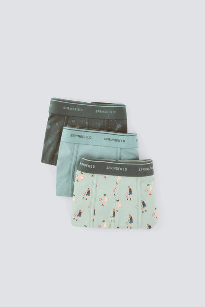 Springfield Green Men 3-Pack of Tennis Boxers SKU: 1253356_22 Image 02