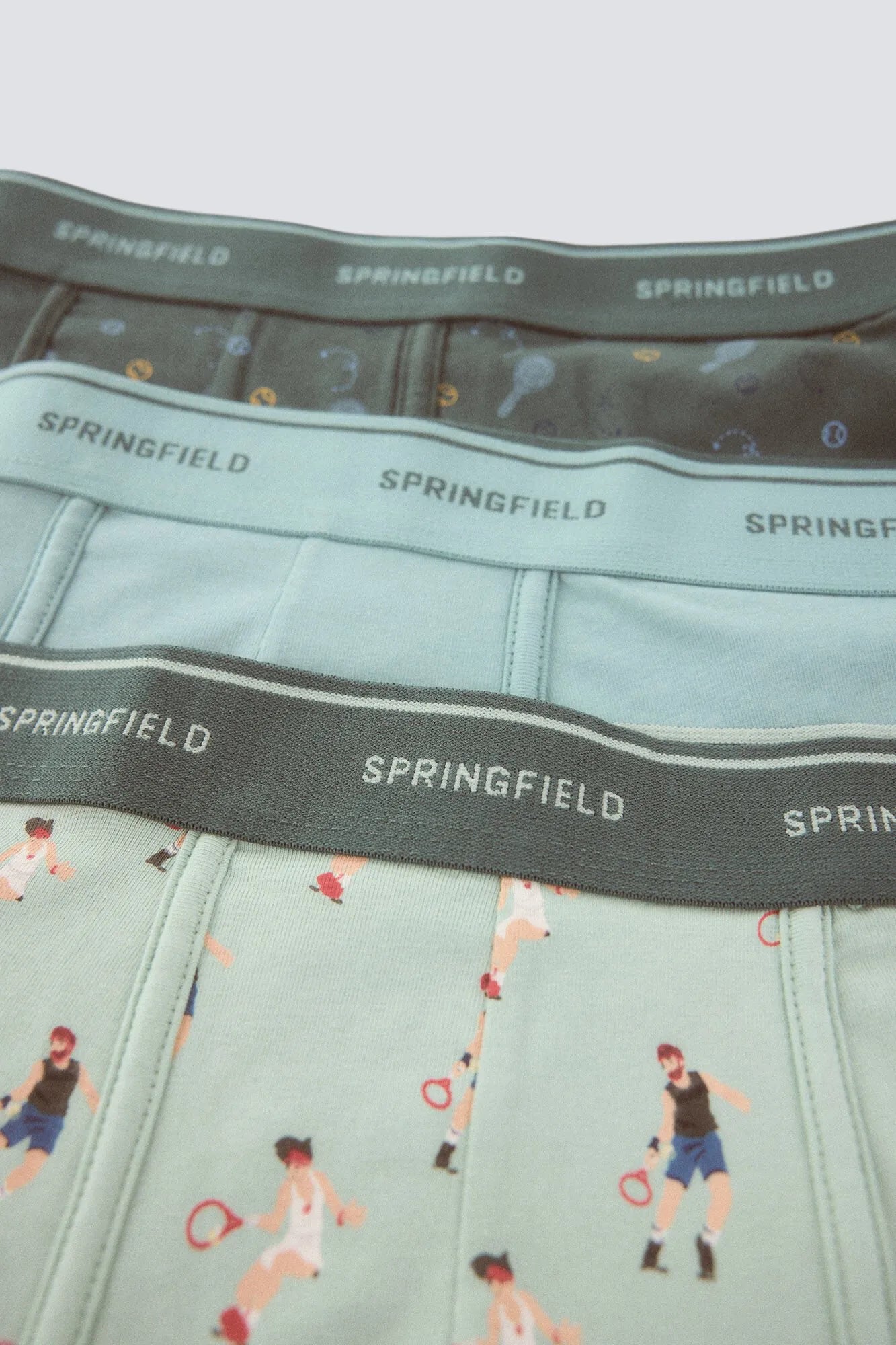 Springfield Green Men 3-Pack of Tennis Boxers SKU: 1253356_22 Image 03