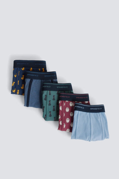 Springfield Green Men 3-Pack Cotton Print Boxers SKU: 1253358_22 Image 02